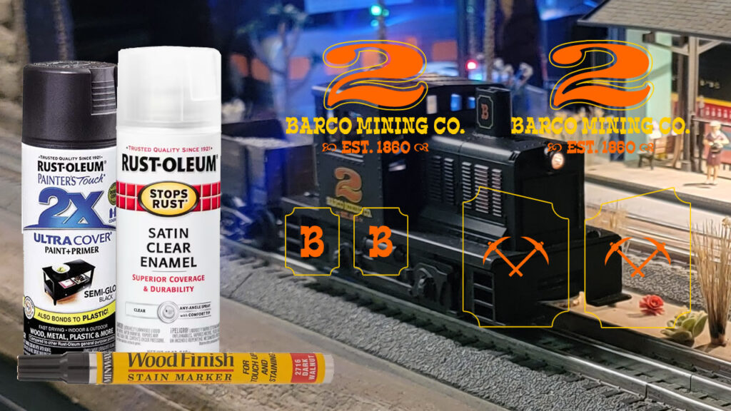 Materials used to finish the Barco Switcher included Krylon Satin Black, Krylon Satin Clear, and custom waterslide decals.